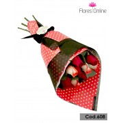 Bouquet 9 Rosas Blush Rojas (Cod.608) Bouquet 9 Rosas Blush Rojas (Cod.608)