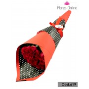 Bouquet Cono 25 Rosas Premium (Cod.619) Bouquet Cono 25 Rosas Premium (Cod.619)