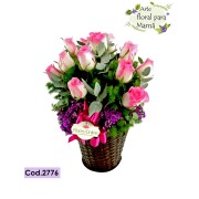 Cesta Rosas Malibu (Cod.2776) Cesta Rosas Malibu (Cod.2776)