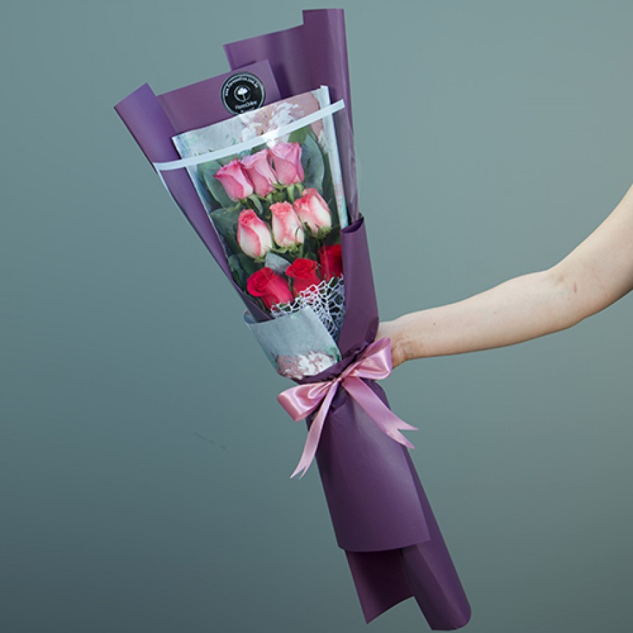 Bouquet Plano 9 Rosas (Cod.B212)