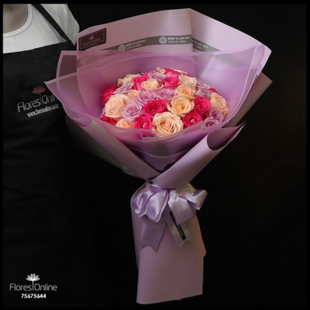 Bouquet Premium 36 Rosas Pastel (Cod.2364)