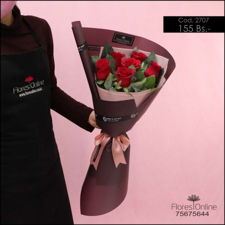 Bouquet 6 Rosas Premium (Cod.2707)