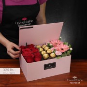 Cofre flores y Chocolates (Cod.2921) Cofre flores y Chocolates (Cod.2921)