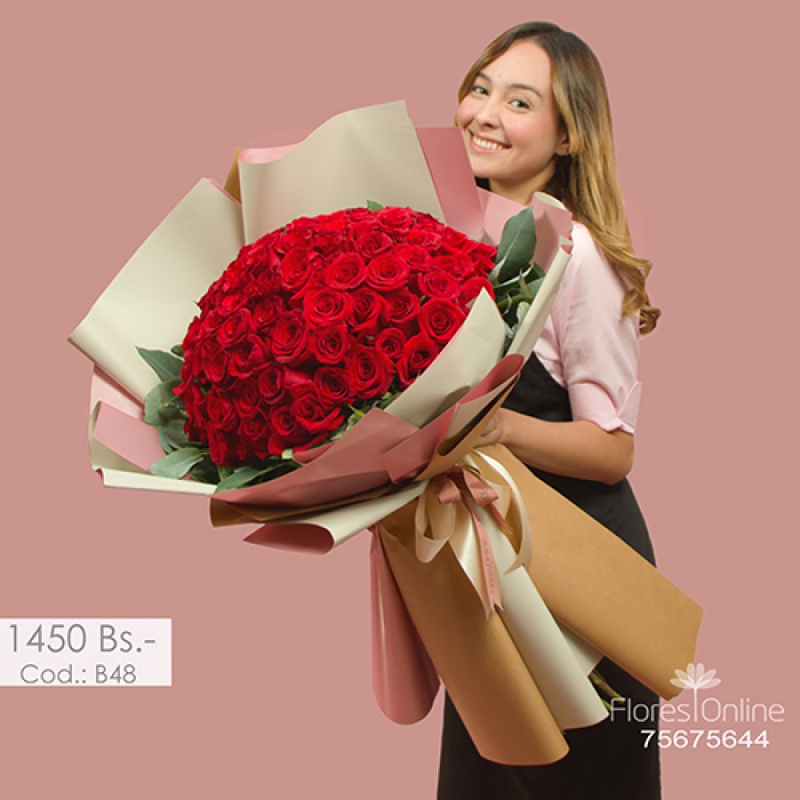 Bouquet 100 Rosas Premium (Cod.B48)