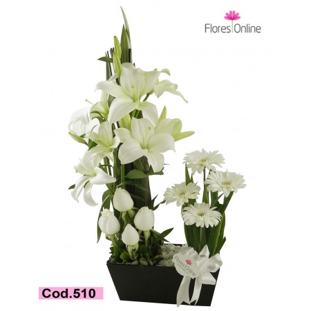 Jardinera flores Blancas (Cod.510)