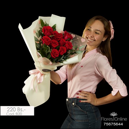 Bouquet Romantico 9 Rosas (Cod. B20)